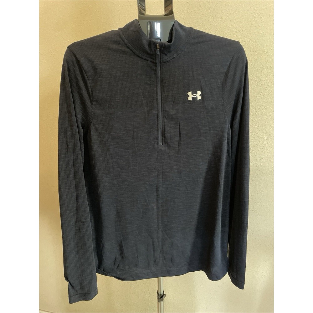 Under Armour Long Sleeve 1/4 Zip Pullover, Blue Women's Medium Fitted